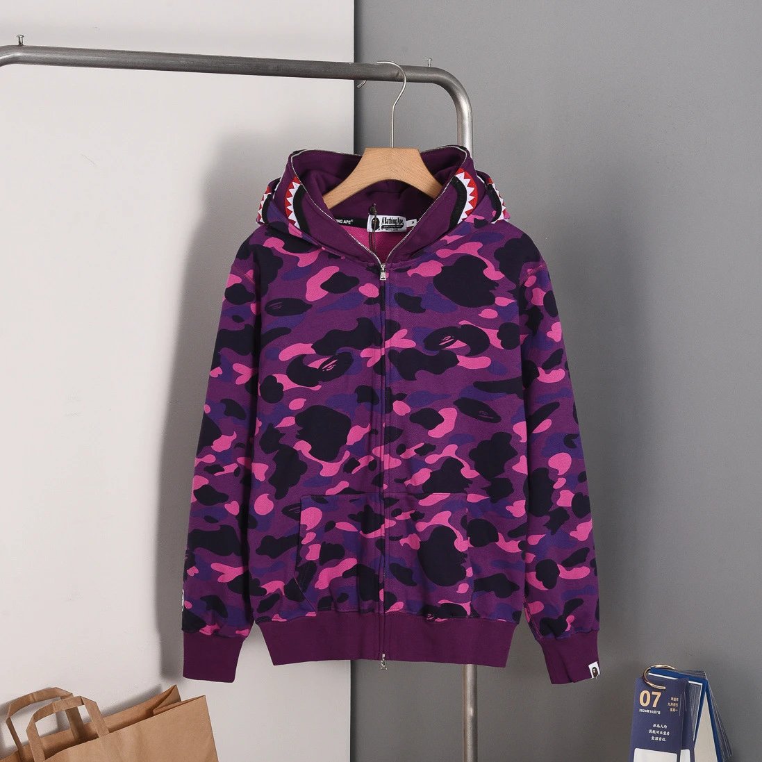 A Bathing Ape ABC Camo Shark Hoodie Multicolor - 19