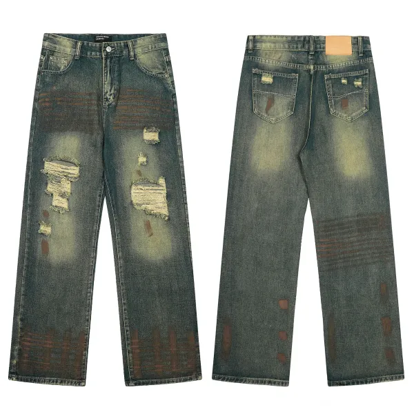 Design Distressed Patchwork Flared Jeans Black - 14