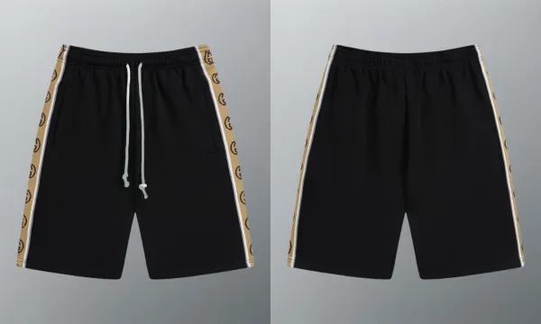 Gucci Web Stripe Shorts Black Beige - 1