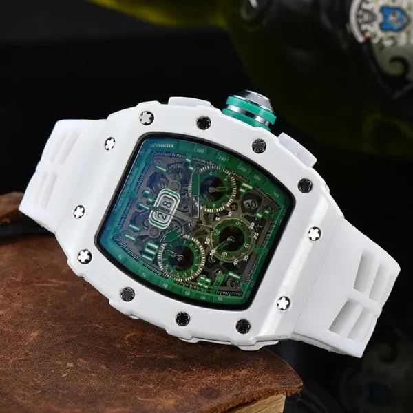 Richard Mille RM 011 White Ceramic Yellow Accents Chronograph Watch Watches - 18