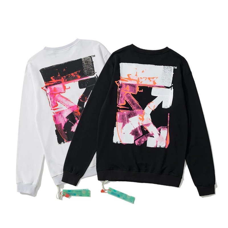 Off-White Diagonal Print Zip-Up Hoodie Black - 61