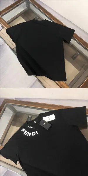 Fendi Roma Logo Print White T-Shirt - 9