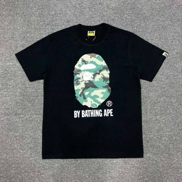 A Bathing Ape By Bathing Ape Brown Ape Head Black T-Shirt - 5