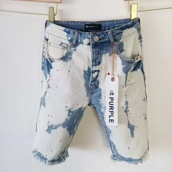 Design Distressed Cuffed Denim Shorts Light Wash - 15