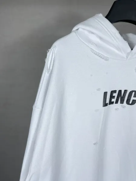 Design Lencia Distressed Logo Hoodie Beige Hoodie - 18