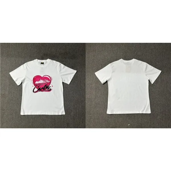 Design Heart Graphic Print White T-Shirt - 1