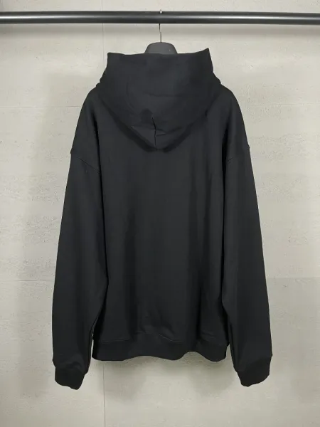 Balenciaga Logo Hoodie Black with White Stripe Sleeves - 23