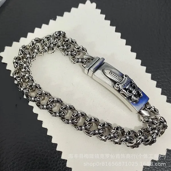 Chrome Hearts Floral Link Bracelet Silver Jewelry - 1