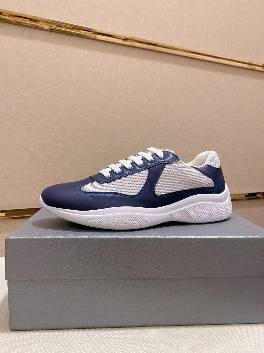 Prada Linea Rossa Runner White Gray Sneakers - 40
