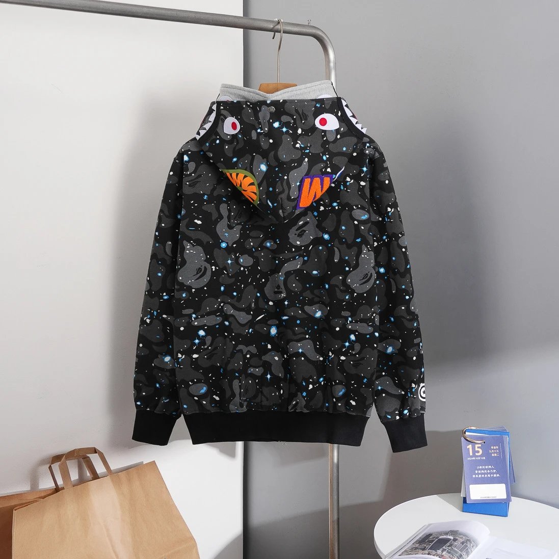 A Bathing Ape ABC Camo Shark Hoodie Multicolor - 4