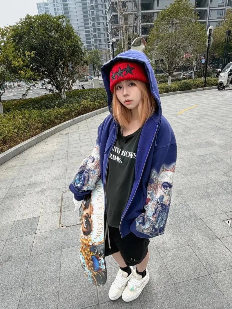 Supreme Michael Jackson Sleeve Print Zip-Up Hoodie Black - 4