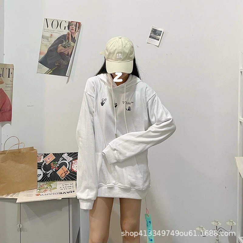 Off-White Diagonal Print Zip-Up Hoodie Black - 14