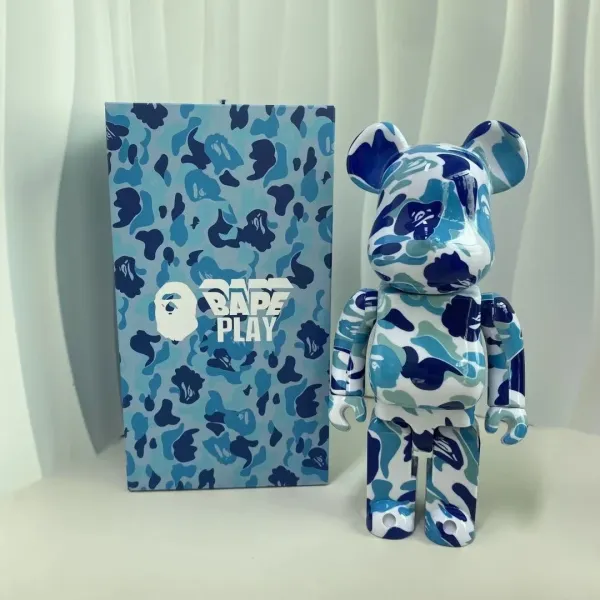 A Bathing Ape BAPE PLAY Camo Blue Bearbrick Figure Accessories - 1