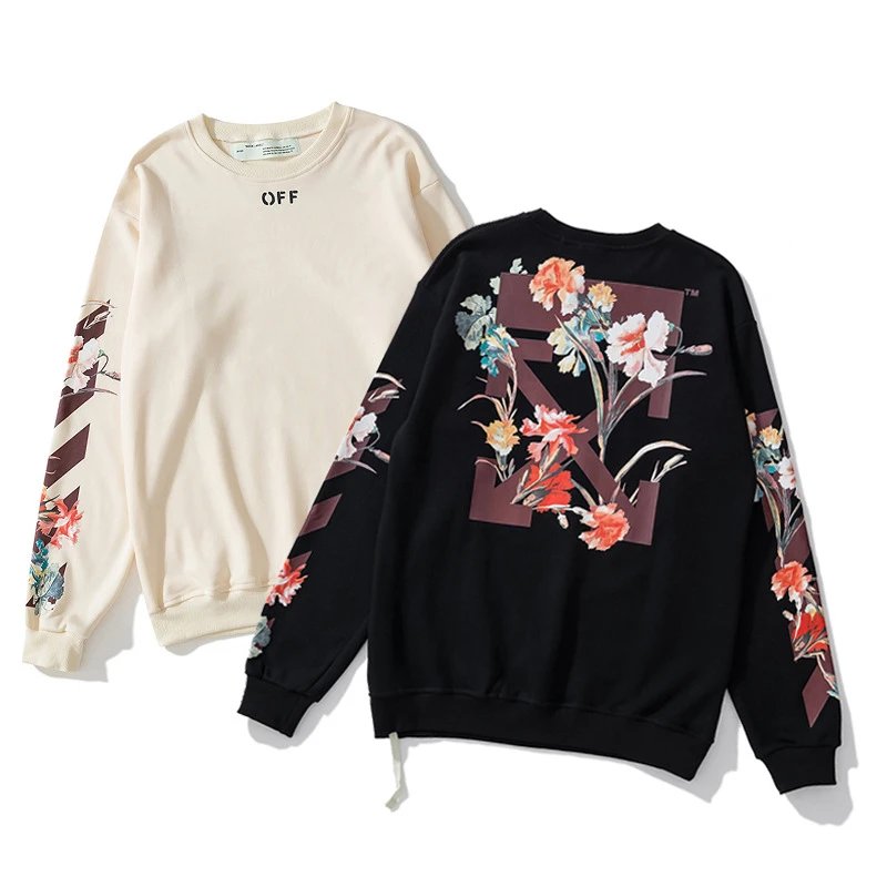 Off-White Diagonal Print Zip-Up Hoodie Black - 71