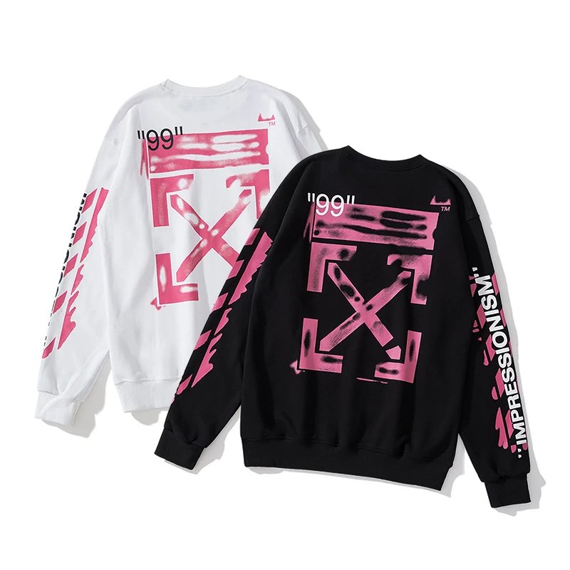 Off-White Diagonal Print Zip-Up Hoodie Black - 73