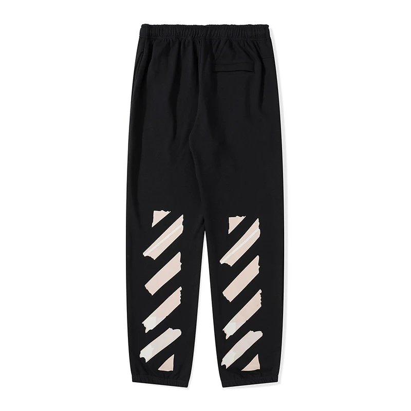 Off-White Diagonal Print Zip-Up Hoodie Black - 86