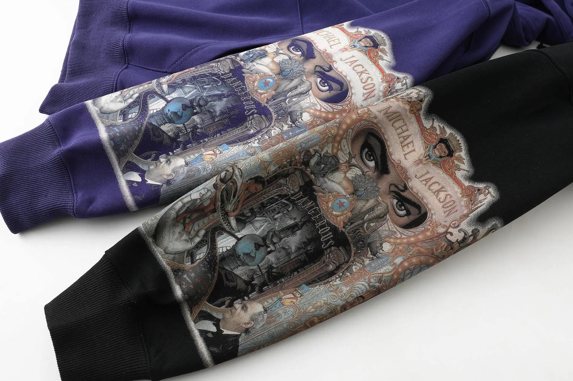 Supreme Michael Jackson Sleeve Print Zip-Up Hoodie Black - 20