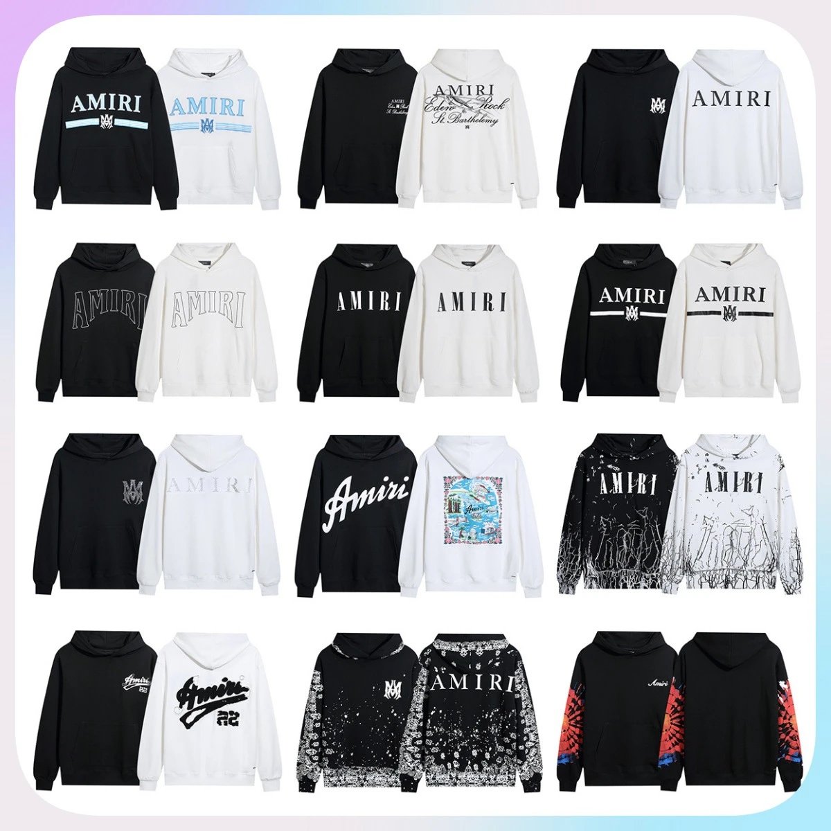 AM Streetwear Hoodie with Cracked Letter Logo and Splatter Paint Graffiti, Couple Hoodie for Men and Women