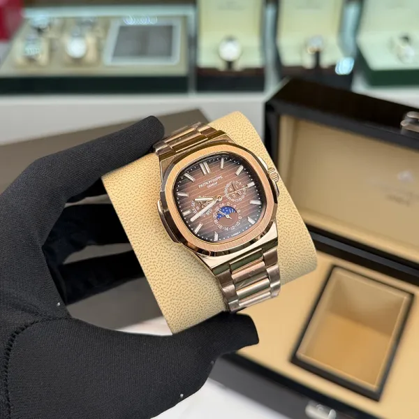 Patek Philippe Nautilus 5712R-001 Rose Gold Brown Dial Perpetual Calendar Moonphase Watch Watches - 2