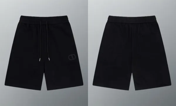 Dior CD Logo Drawstring Shorts Black - 1