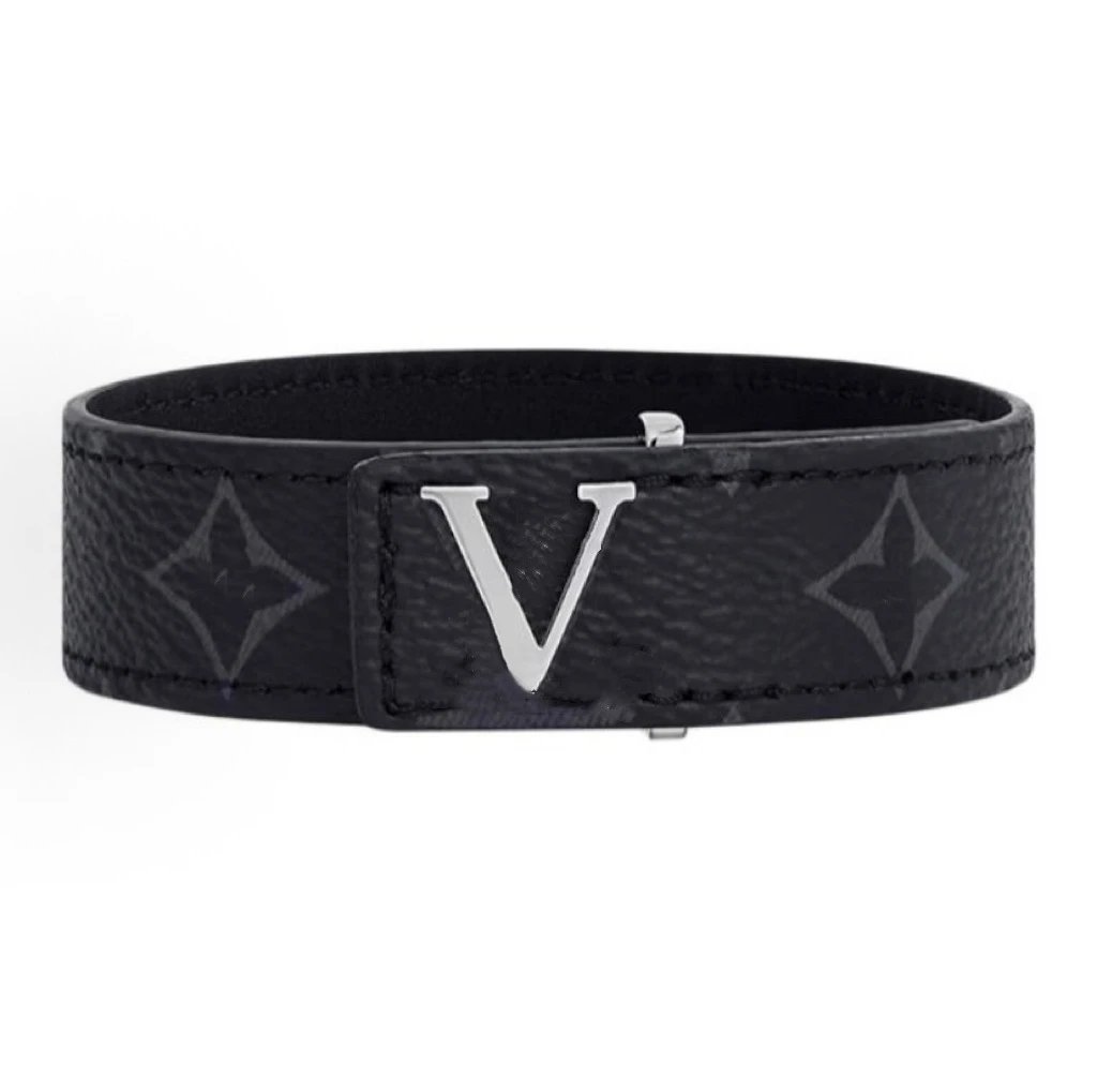 Valentino VLogo Leather Bracelet Black Accessories Jewelry - 9