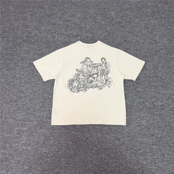 Design Classical Illustration Cream T-Shirt Tops.t Shirts - 1