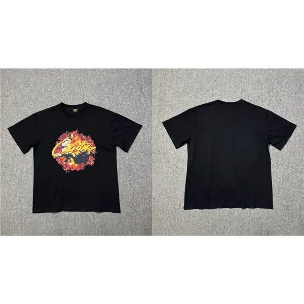 Design Graphic Flame Logo Black T-Shirt - 1