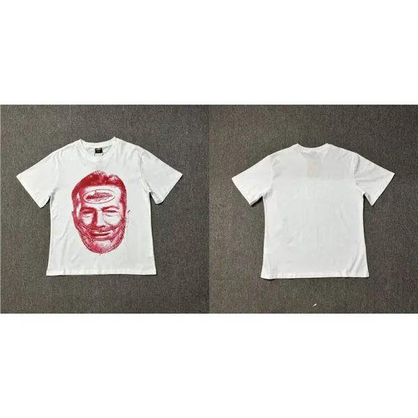 Design Face Print Graphic T-Shirt White - 1