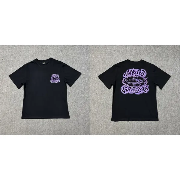 Design Purple Graffiti Logo T-Shirt Black - 1