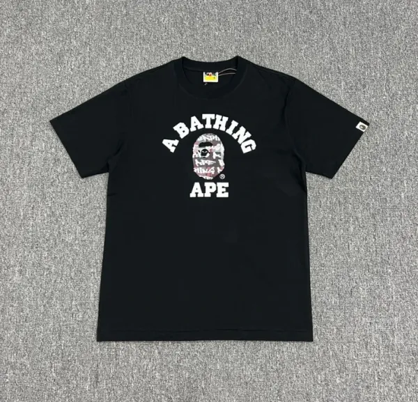 A Bathing Ape By Bathing Ape Brown Ape Head Black T-Shirt - 9