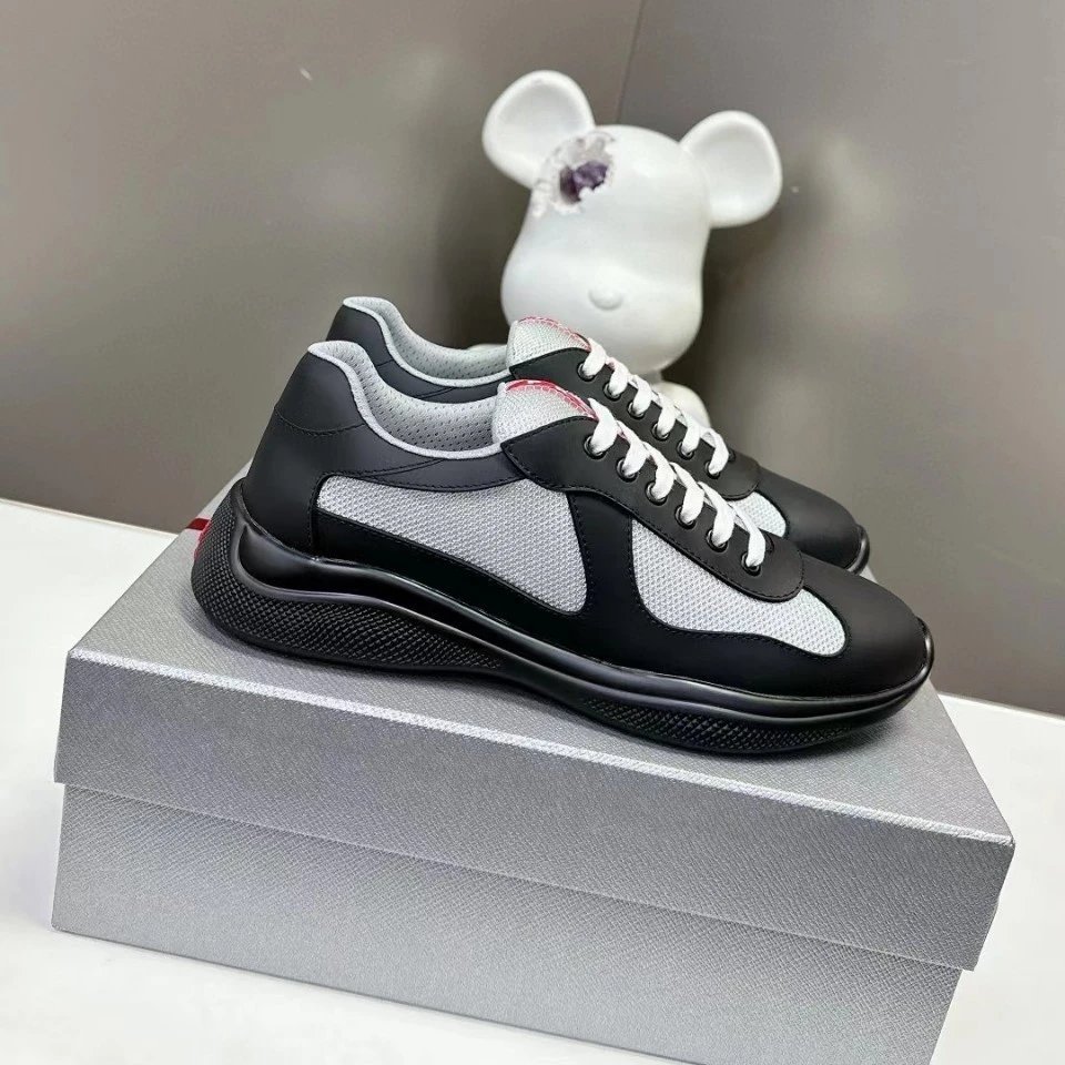 Prada Linea Rossa Runner White Gray Sneakers - 5