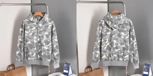 A Bathing Ape ABC Camo Zip-Up Hoodie Gray - 1