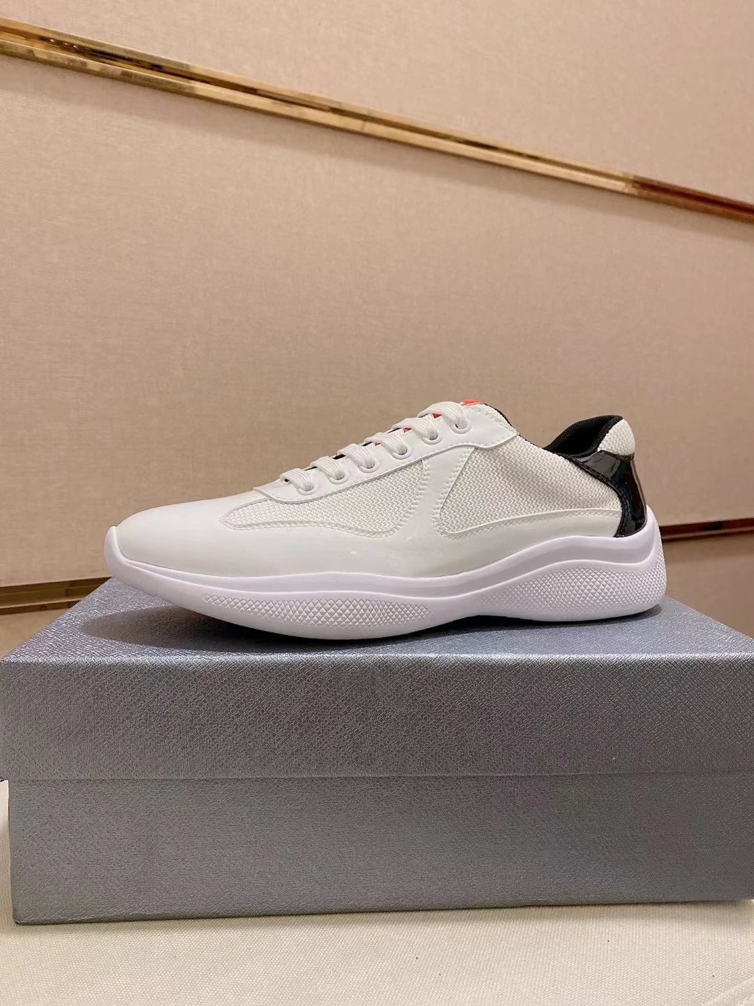 Prada Linea Rossa Runner White Gray Sneakers - 43