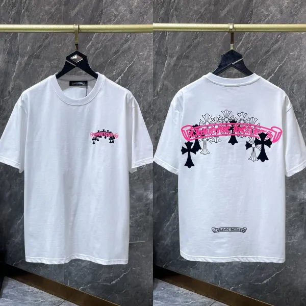 Chrome Hearts Cross & Floral Print White T-Shirt - 1