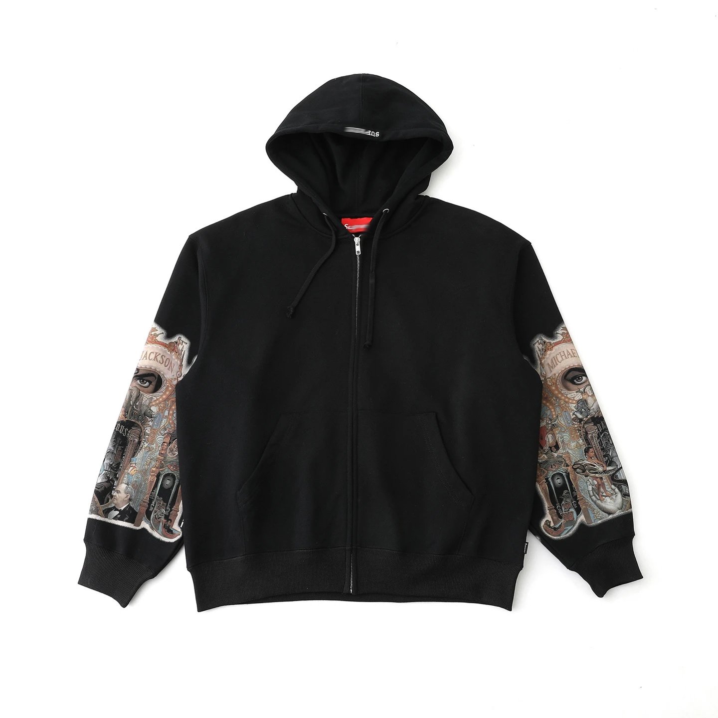 Supreme Michael Jackson Sleeve Print Zip-Up Hoodie Black - 12