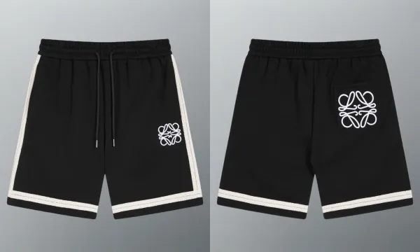Loewe Anagram Logo Shorts Black with Cream Trim - 1