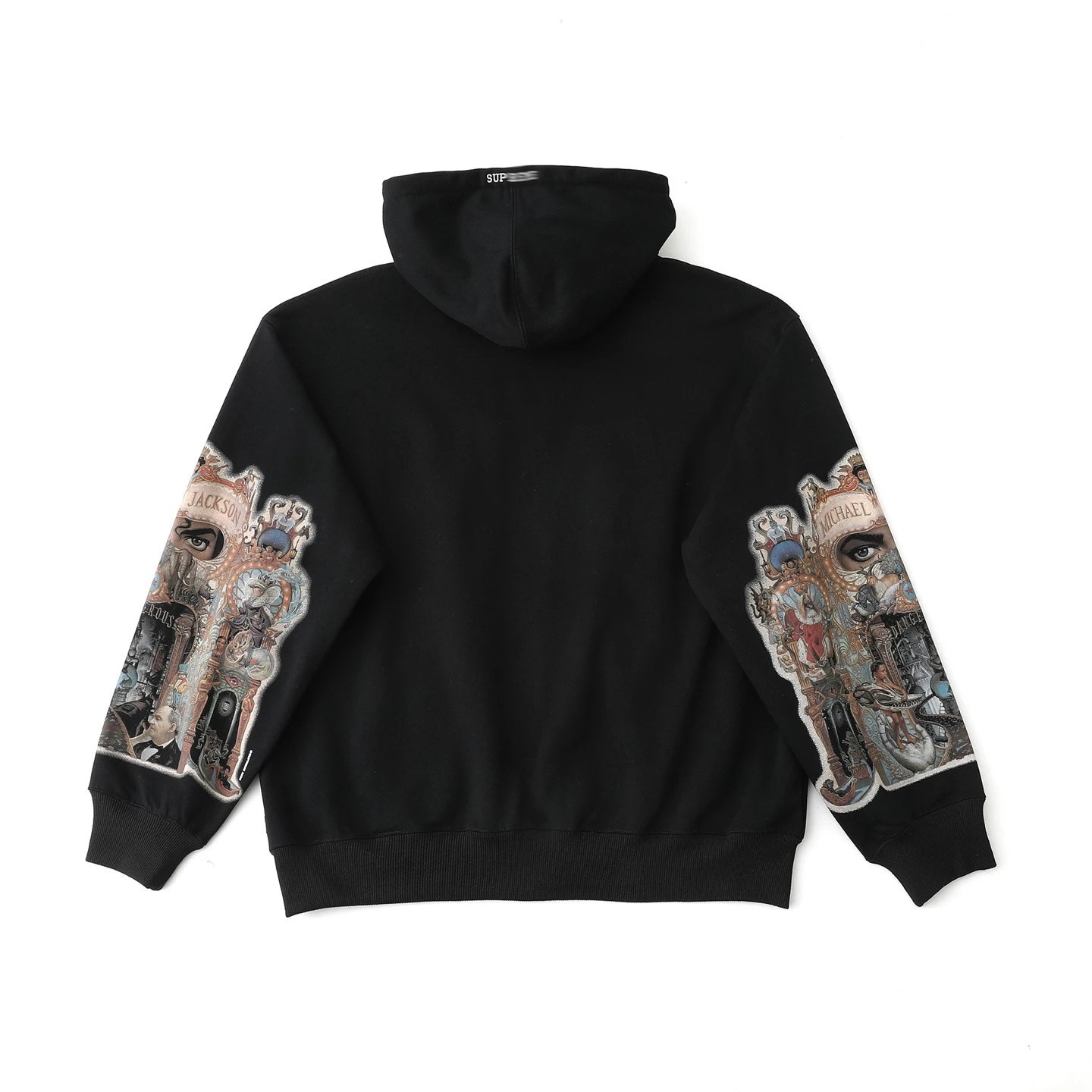 Supreme Michael Jackson Sleeve Print Zip-Up Hoodie Black - 13