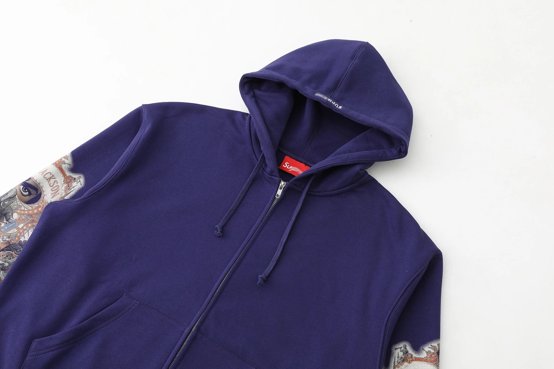 Supreme Michael Jackson Sleeve Print Zip-Up Hoodie Black - 16