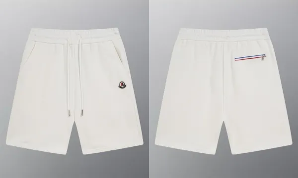 Moncler Logo-Embellished White Drawstring Shorts - 1
