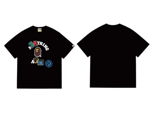 A Bathing Ape Multi-Logo Black T-Shirt - 1