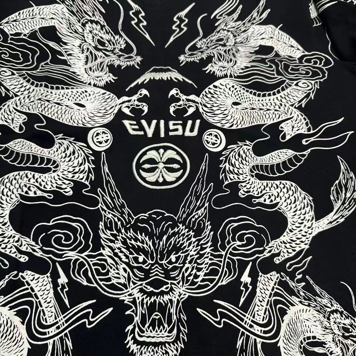 Evisu Dragon Print Black T-Shirt - 6
