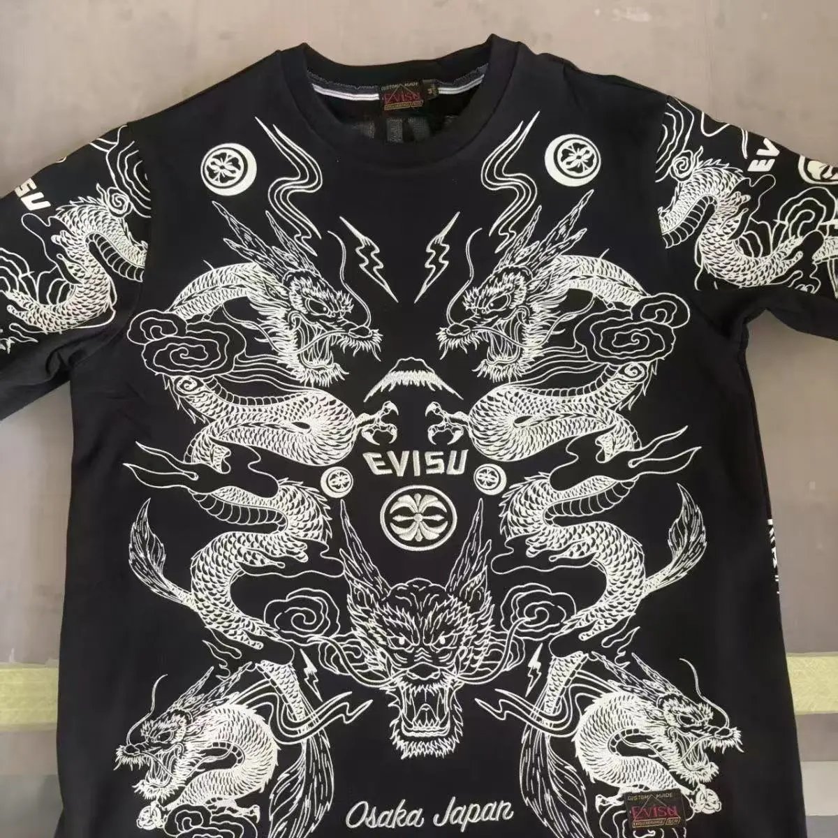 Evisu Dragon Print Black T-Shirt - 3