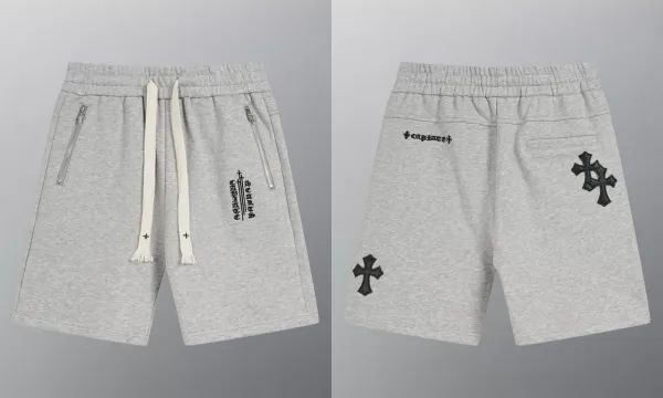 Chrome Hearts Cross-Embroidered Sweatshorts Gray Shorts - 1
