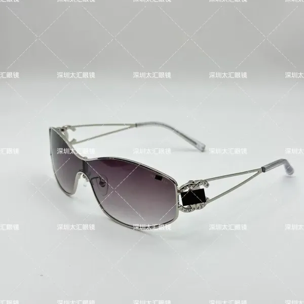 Chanel CC Logo Sunglasses Gradient Brown Silver Frame - 10