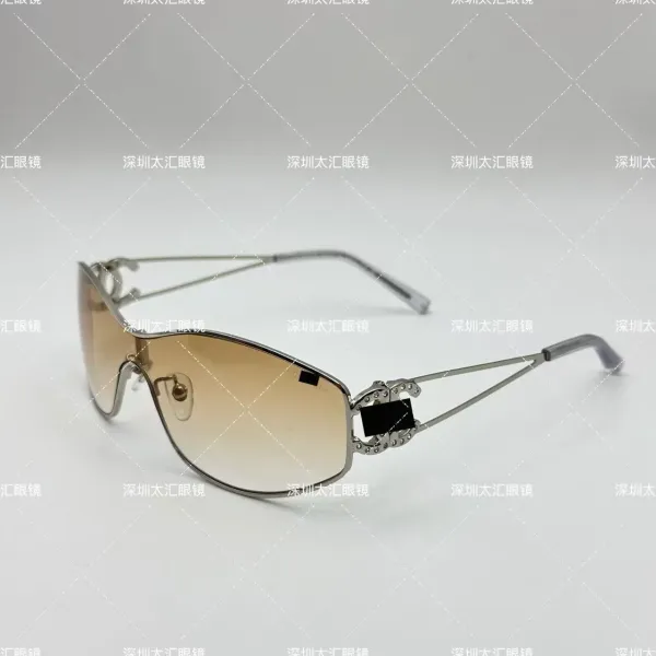 Chanel CC Logo Sunglasses Gradient Brown Silver Frame - 11