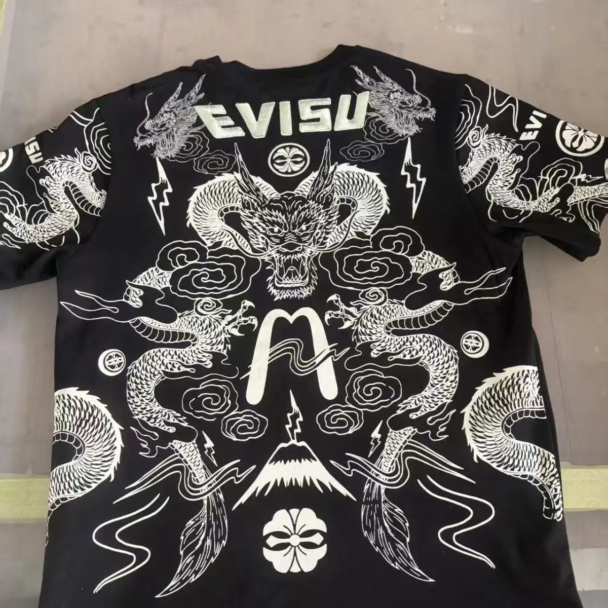 Evisu Dragon Print Black T-Shirt - 4