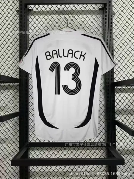 Design Ballack 13 White Soccer Jersey - 1