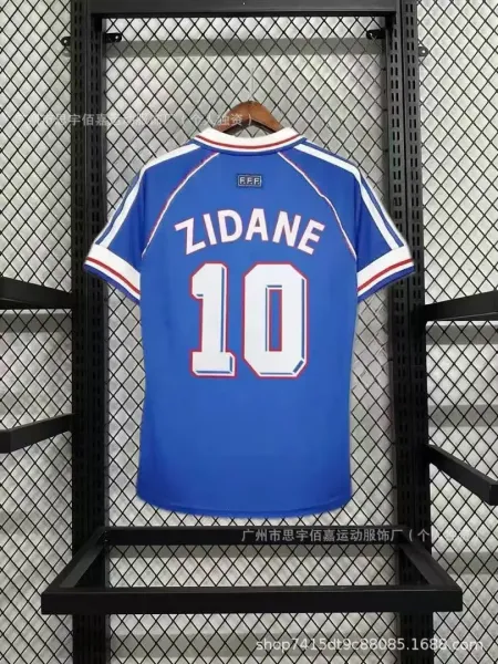 Design France National Team Zidane 10 Blue Retro Soccer Jersey - 1