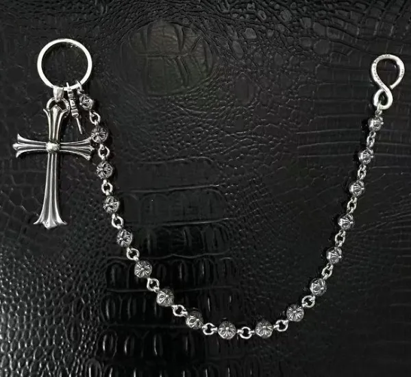 Chrome Hearts Cross Pendant Chain Wallet Chain Silver Jewelry - 1