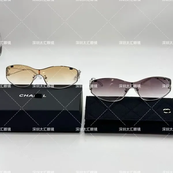 Chanel CC Logo Sunglasses Gradient Brown Silver Frame - 8